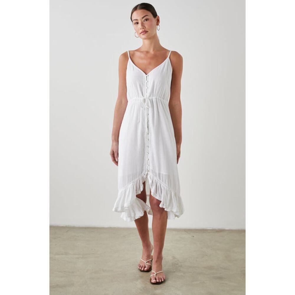 NWT Rails Frida Midi Tank Linen Dress in White Sz XS